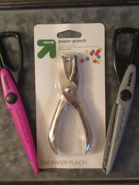 Scrapbooking tools:2 XActo decorative scissors wave design 1 standard hole punch
